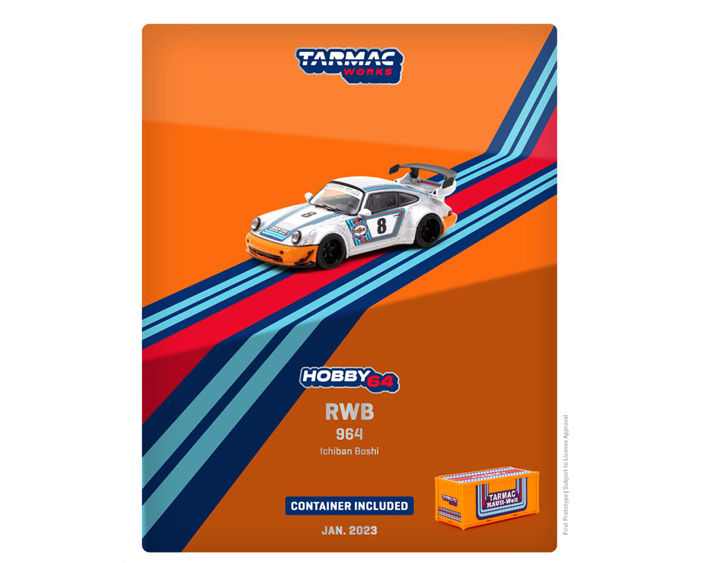 Tarmac Works 1:64 Hobby64 RWB 964 Ichiban Boshi With Container