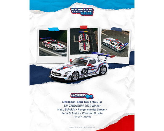 Tarmac Works 1:64 Mercedes-Benz SLS AMG GT3 12h ZANDVOORT 2014 Winner Mirko Schultis / Renger van der Zande / Peter Schmidt / Christian Bracke