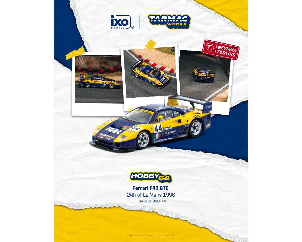 Tarmac Works 1:64 Ferrari F40 GTE 24h of Le Mans 1996 Luciano Noce / Olofsson / Rosenblad