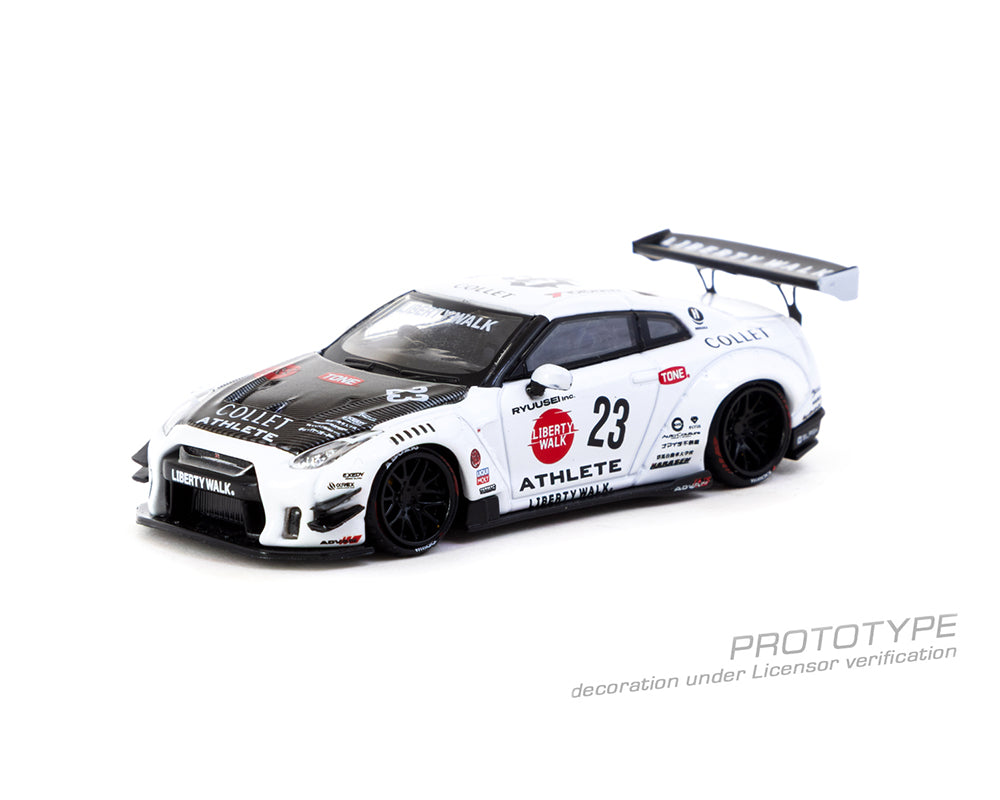 Tarmac Works 1:64 LB-Works Nissan GT-R R35 type 2 With Oil Can – White
