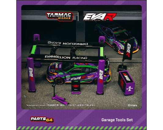 Tarmac Works 1:64 Garage Tools Set with 4-Post Lift – Evangelion Racing – Parts64