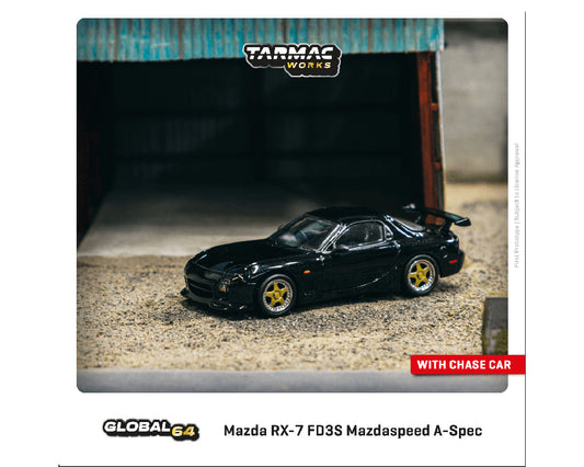 Tarmac Works 1:64 Mazda RX-7 FD3S Mazdaspeed A-Spec – Brilliant Black- Global 64