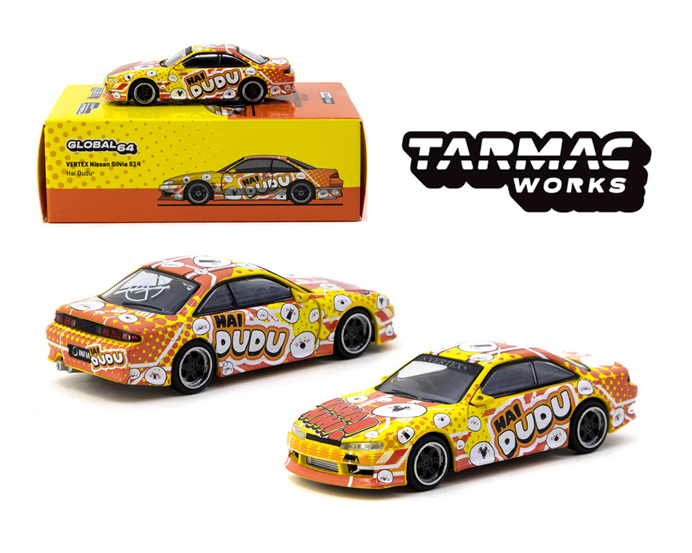 Tarmac Works 1:64 VERTEX Nissan Silvia (S14) Hai Dudu IMX Expo Special Edition – Indonesia Exclusive