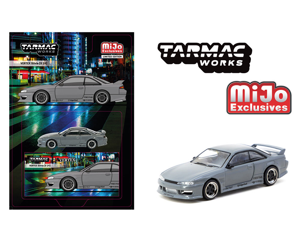 Tarmac Works 1:64 Vertex Silvia (S14) – Grey – MiJo Exclusive