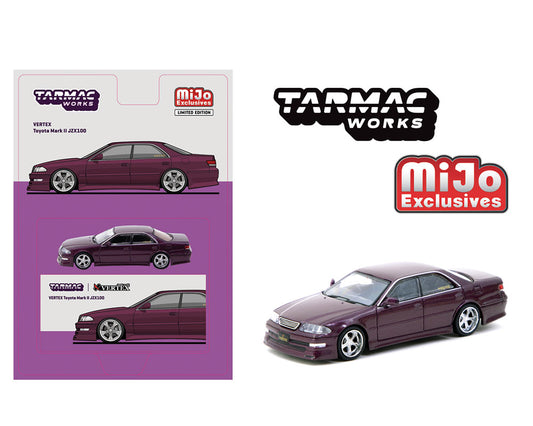 Tarmac Works 1:64 VERTEX Toyota Mark II JZX100 – Purple – Global64 – MiJo Exclusive
