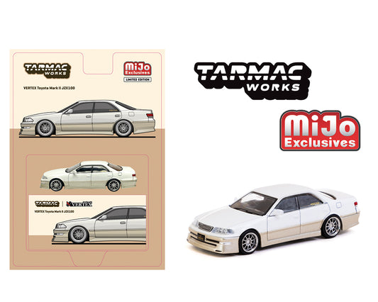 Tarmac Works 1:64 VERTEX Toyota Mark II JZX100 – White Metallic – Lamley Special – Global64 – MiJo Exclusive