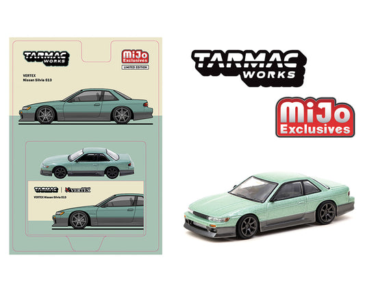 Tarmac Works 1:64 VERTEX Nissan Silvia S13 – Green – MiJo Exclusive