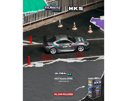 Tarmac Works 1:64 HKS Toyota GR86 – Blue Metallic – Oil Can