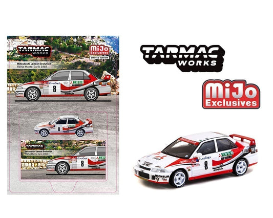 Tarmac Works 1:64 Mitsubishi Lancer Evolution Rallye Monte-Carlo 1993 K. Eriksson / S. Parmander – Global64 – MiJo Exclusive