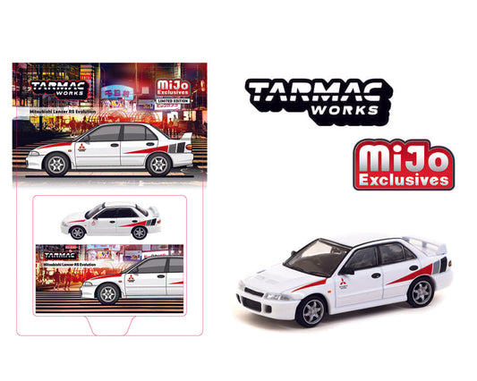 Tarmac Works 1:64 Mitsubishi Lancer RS Evolution – White - Global64 – MiJo Exclusive