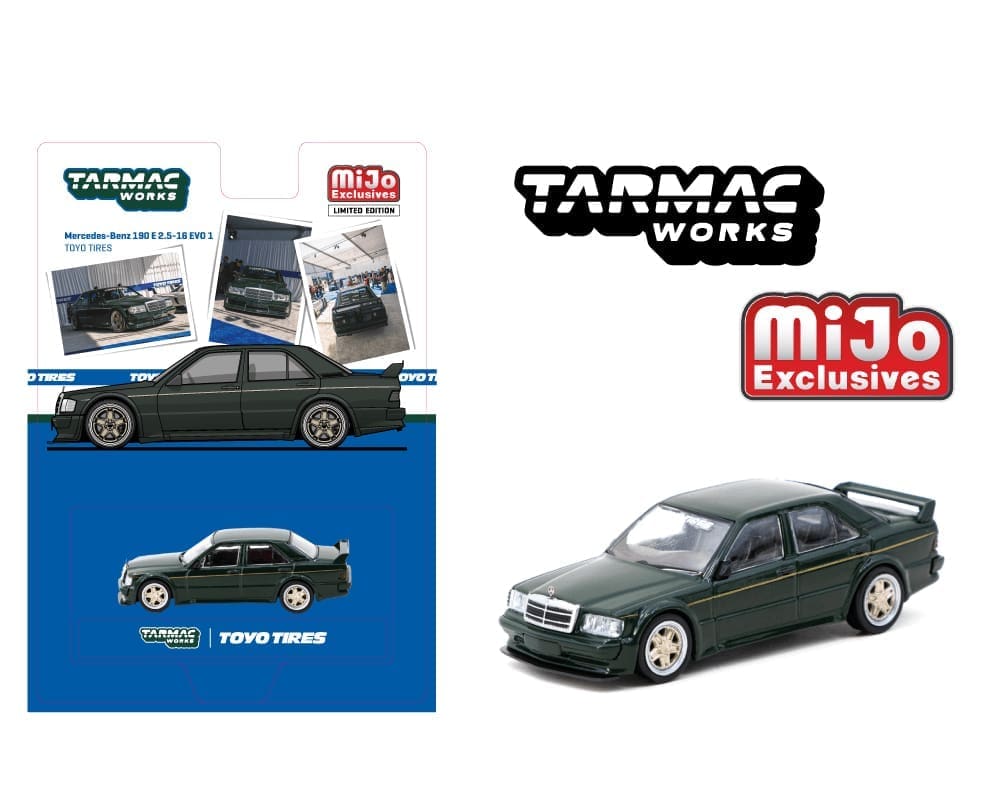 Tarmac Works 1:64 Mercedes-Benz 190 E 2.5-16 EVO 1 TOYO TIRES – Black – MiJo Exclusive Limited Edition