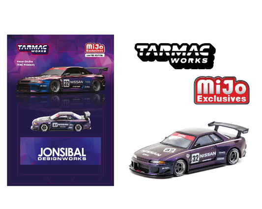 Tarmac Works 1:64 Nissan Skyline (R32) Widebody Jonsibal – Midnight Purple - MiJo Exclusive