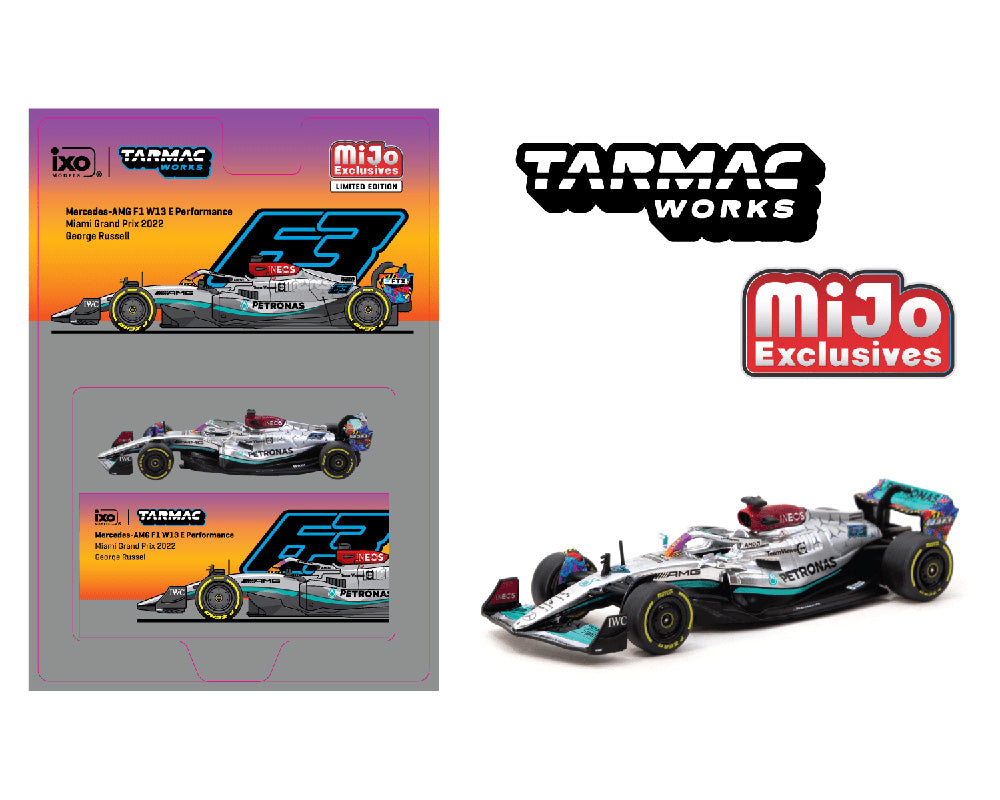 Tarmac Works 1:64 Mercedes-AMG F1 W13 E Performance Miami Grand Prix 2022 George Russell - MiJo Exclusive