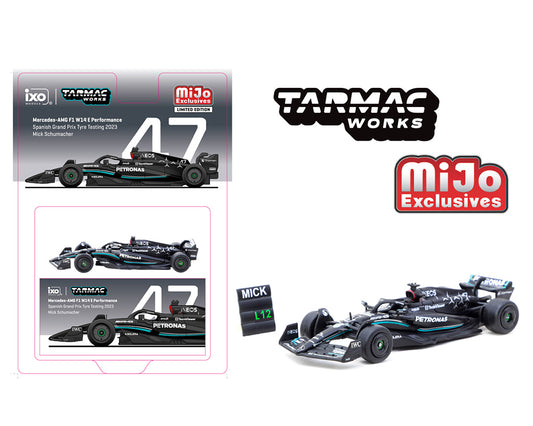 Tarmac Works 1:64 Mercedes-AMG F1 W14 E Performance Spanish Grand Prix Tyre Testing 2023 Mick Schumacher