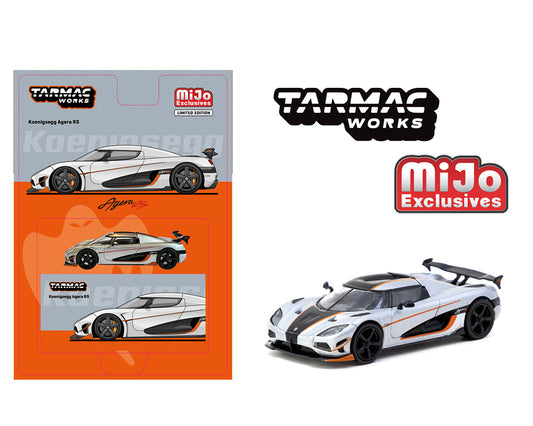 Tarmac Works 1:64 Koenigsegg Agera RS – Moon Silver / Black- MiJo Exclusive