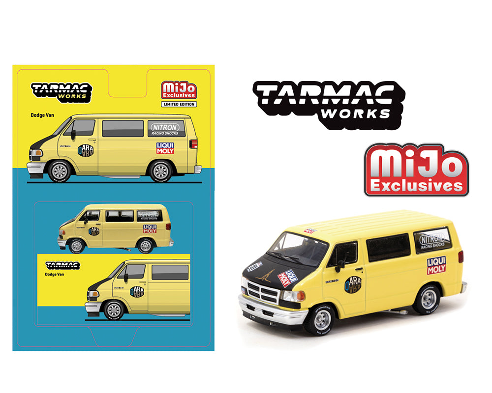 Tarmac Works 1:64 Dodge Van Custom – Yellow – Global64 – MiJo Exclusive