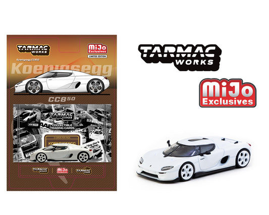 Tarmac Works 1:64 Koenigsegg CC850 With Trading Cards Pack – White