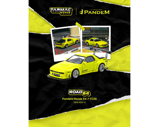 Tarmac Works 1:64 Pandem Mazda RX-7 FC3S – Yellow