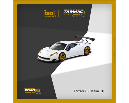 Tarmac Works 1:64 Ferrari 458 Italia GT3 – White – IXO Models Collab