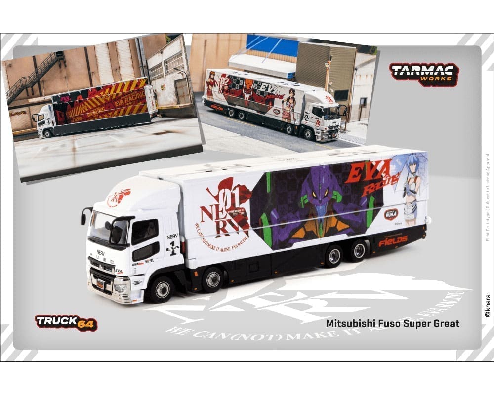 Tarmac Works 1:64 Mitsubishi Fuso Super Great EVA Racing Transporter