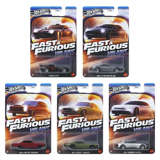 Hot Wheels 1:64 2025 Fast And Furious Racing Assortment Silver - Villains Sealed Case (2 sets)