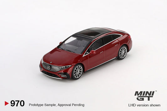 MiniGT 1:64 Mercedes-Benz EQS 580 4MATIC – Red Metallic #970
