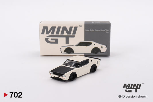 MiniGT 1:64 Nissan Skyline Kenmeri Liberty Walk – White MiJo Exclusive #702