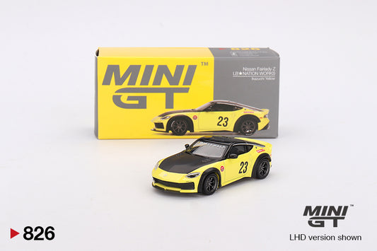 MiniGT 1:64 Nissan Z LB-NATION WORKS – Ikazuchi Yellow – LHD #826