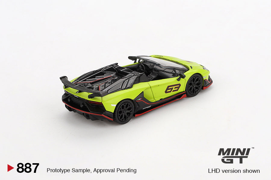 MiniGT 1:64 Lamborghini Aventador SVJ 63 Roadster – Verde Shock #887
