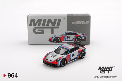 MiniGT 1:64 Porsche 911 Dakar “Rally 1974” – Ice Grey Metallic #964