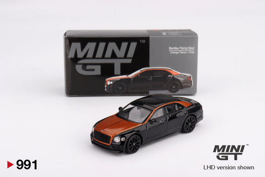 MiniGT 1:64 Bentley Flying Spur – Orange Flame / Onyx #991