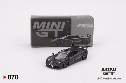 ** Limit 2 ** MiniGT 1:64 McLaren F1 GTR #59 1995 Le Mans 24Hr Winner – Post-Race Weathered Matte Black #870
