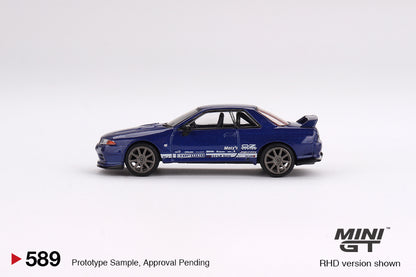 MiniGT 1:64 Nissan Skyline GT-R Top Secret VR32 – Blue Metallic – MiJo Exclusive #589