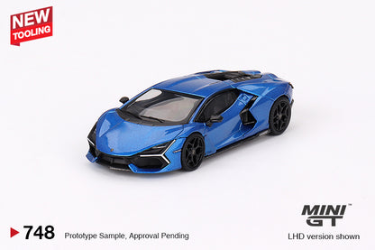 MiniGT 1:64 Lamborghini Revuelto – Blu Eleos – MiJo Exclusive #748