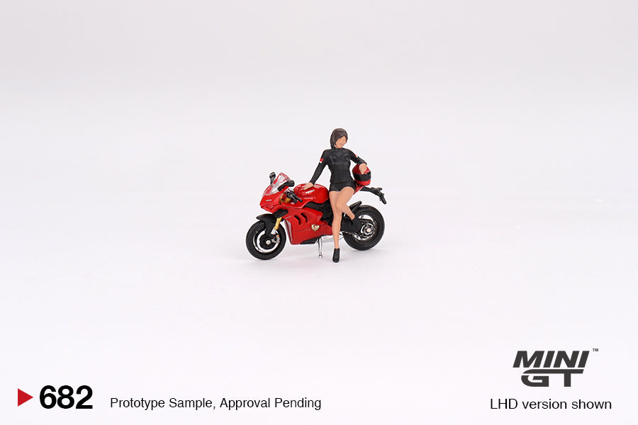 MiniGT 1:64 Ducati Panigale V4 S w/ Ducati Girl - MiJo Exclusive #682