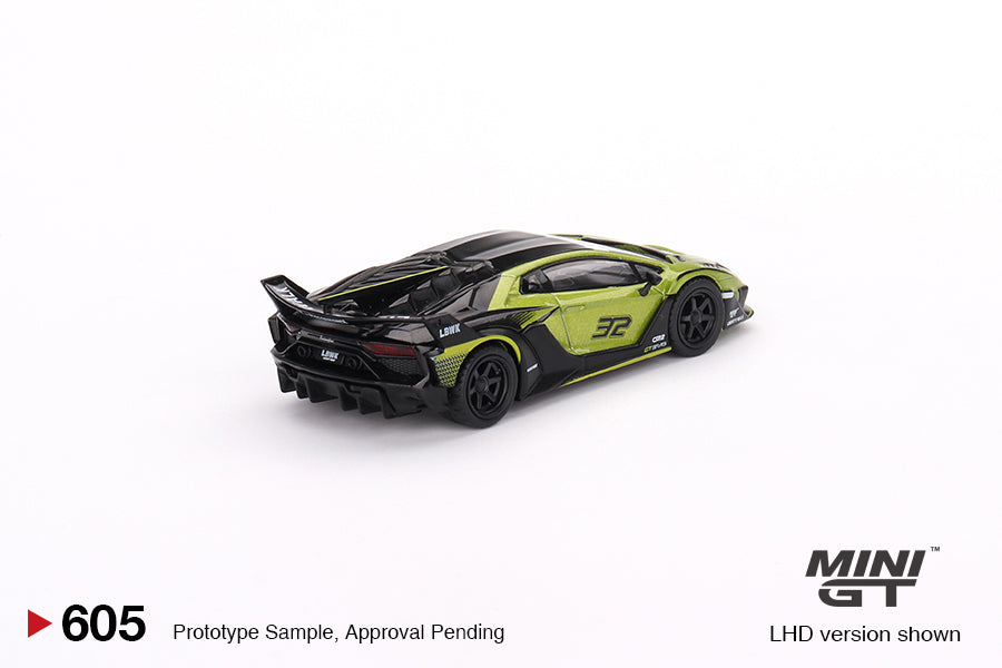 MiniGT 1:64 Lamborghini LB-Silhouette Works Aventador GT EVO – Lime - MiJo Exclusive #605