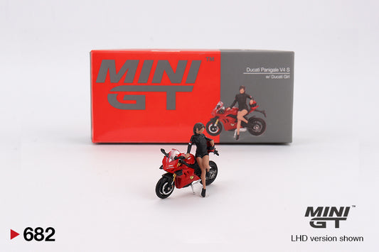 MiniGT 1:64 Ducati Panigale V4 S w/ Ducati Girl - MiJo Exclusive #682