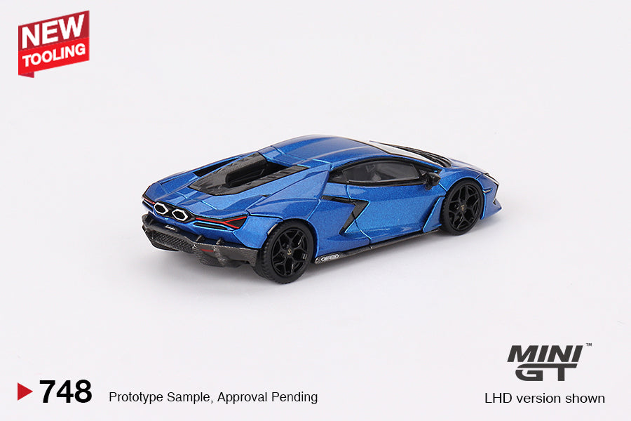 MiniGT 1:64 Lamborghini Revuelto – Blu Eleos – MiJo Exclusive #748