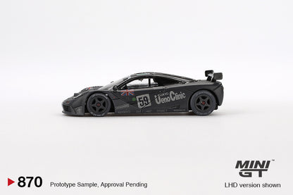** Limit 2 ** MiniGT 1:64 McLaren F1 GTR #59 1995 Le Mans 24Hr Winner – Post-Race Weathered Matte Black #870