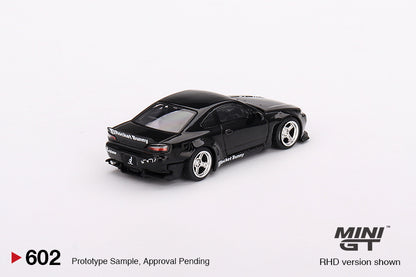 MiniGT 1:64 Nissan Silvia (S15) Rocket Bunny – Black Pearl – MiJo Exclusive #602