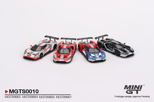 MiniGT 1:64 Ford GT LMGTE PRO 2019 24 Hrs of Le Mans Ford Chip Ganassi Team - 4 Car Box Set