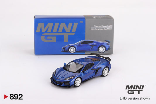 MiniGT 1:64 Chevrolet Corvette Z06 2023 – Elkhart Lake Blue Metallic #892