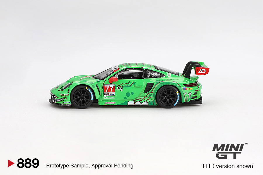 **LIMIT 2** MiniGT 1:64 Porsche 911 GT3 R #77 AO Racing 2024 IMSA Daytona 24 Hrs GTD Pro 2nd Place #889