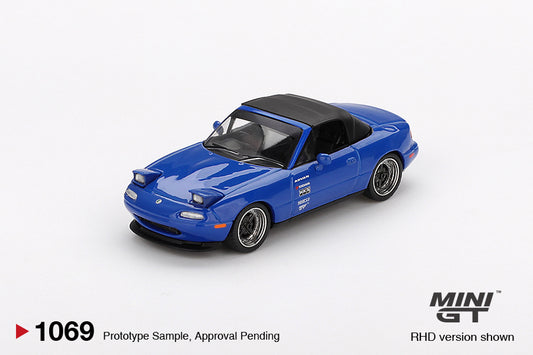 MiniGT 1:64 Mazda Miata MX-5 (NA) Tuned Version – Dark Blue #1069