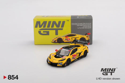 MiniGT 1:64 Chevrolet Corvette Z06 GT3.R #3 Corvette Racing by Pratt Miller Motorsports 2024 IMSA Daytona 24 Hrs #854