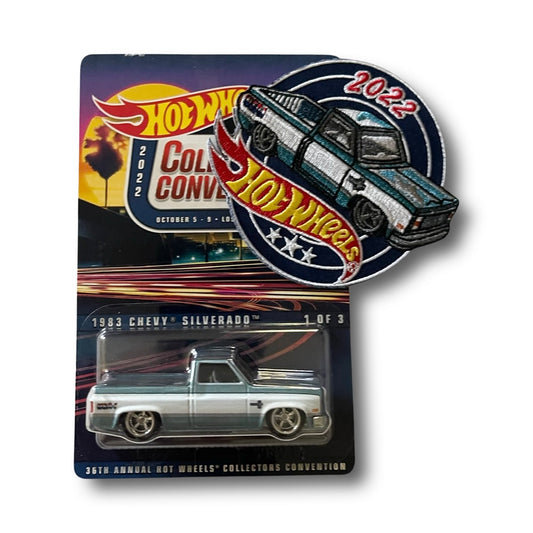 Hot Wheels 2022 36th Annual Collectors Convention Souvenir Car 1983 Chevy Silverado With Souvenir Patch