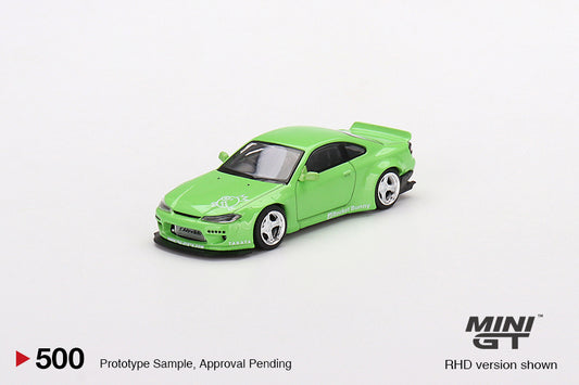MiniGT 1:64 Nissan Silvia (S15) Rocket Bunny Green  – MiJo Exclusive #500