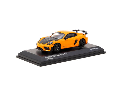 MiniChamps X Tarmac Works 1:64 Porsche Cayman GT4 RS Pastel Orange - Collab64