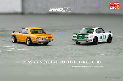 Inno64 1:64 Nissan Skyline 2000 GT-R (KPGC10) - Malaysia Diecast Expo 2023 Event Edtion White