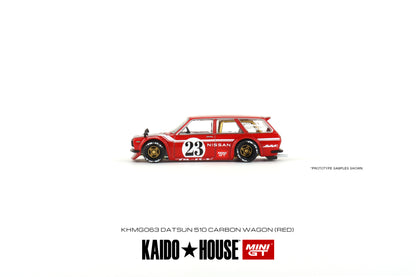 MiniGT X Kaido House 1:64 Datsun Kaido 510 Wagon Carbon Fiber V2 - Red